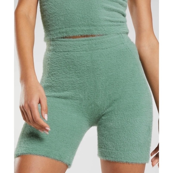 Gymshark Pants - Whitney Simmons Eyelash Knit Green Fuzzy Shorts Size M